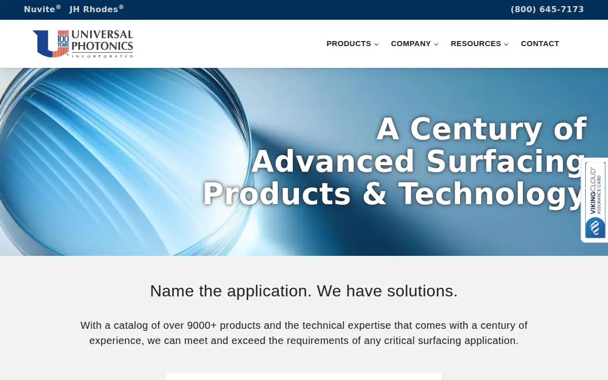 Homepage of Universal Photonics, INC.