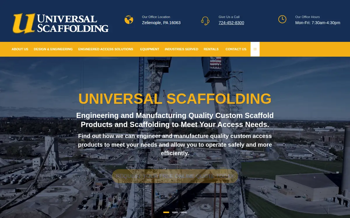 Homepage of Universal Manufacturing CORP.