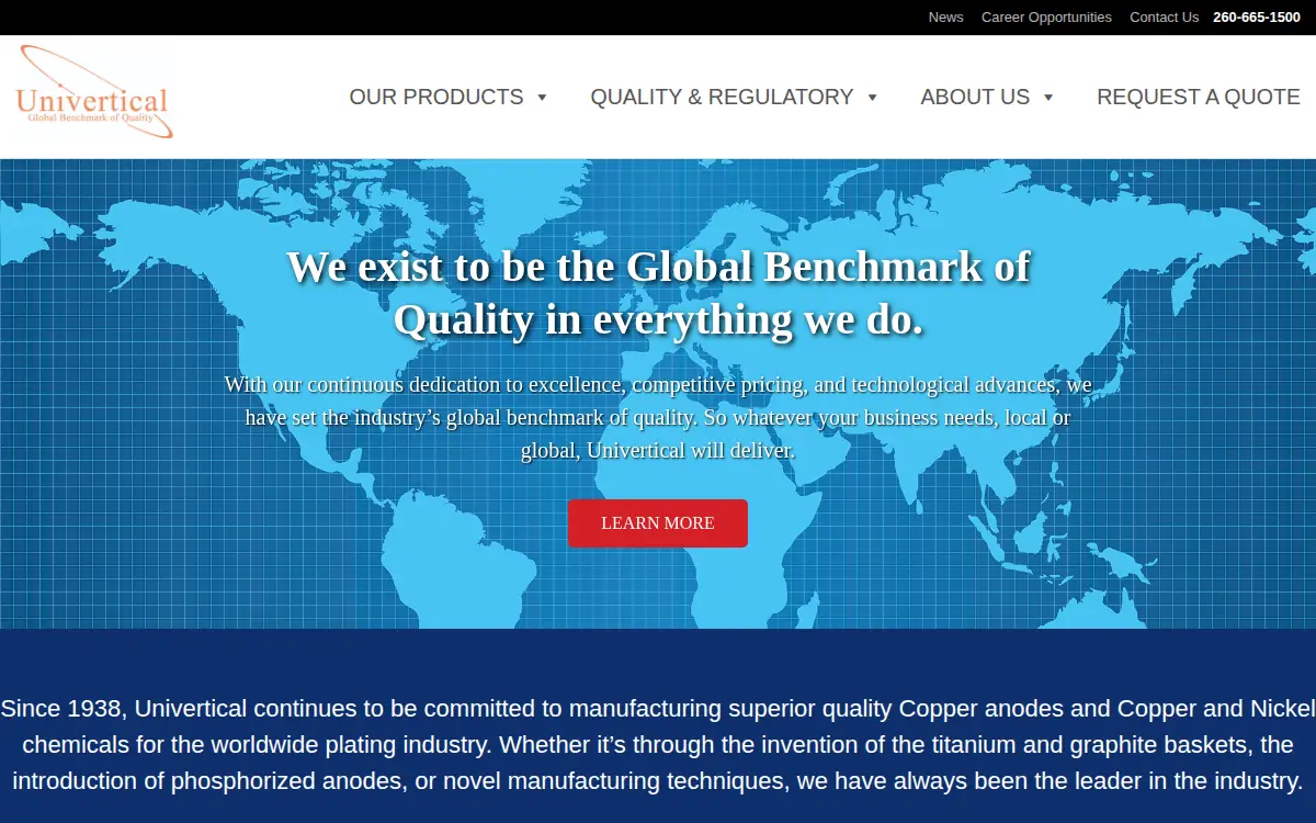 Homepage of Univertical LLC