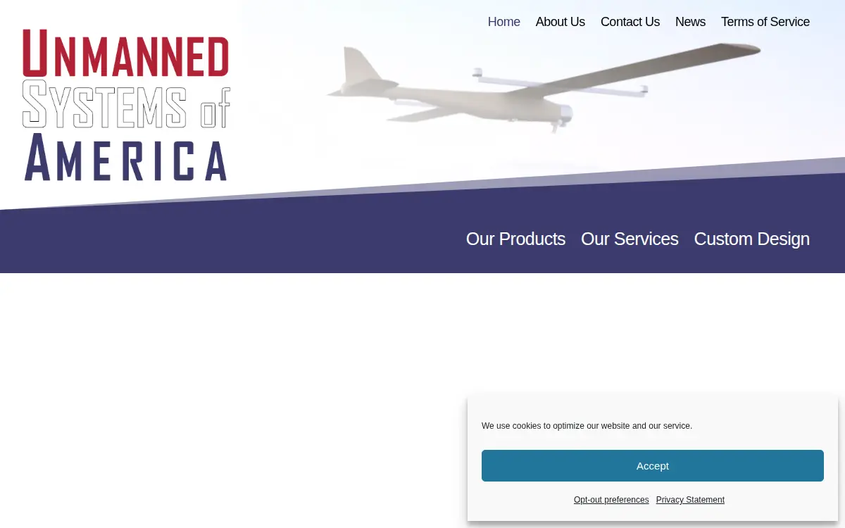 Homepage of Unmanned Systems of America LLC