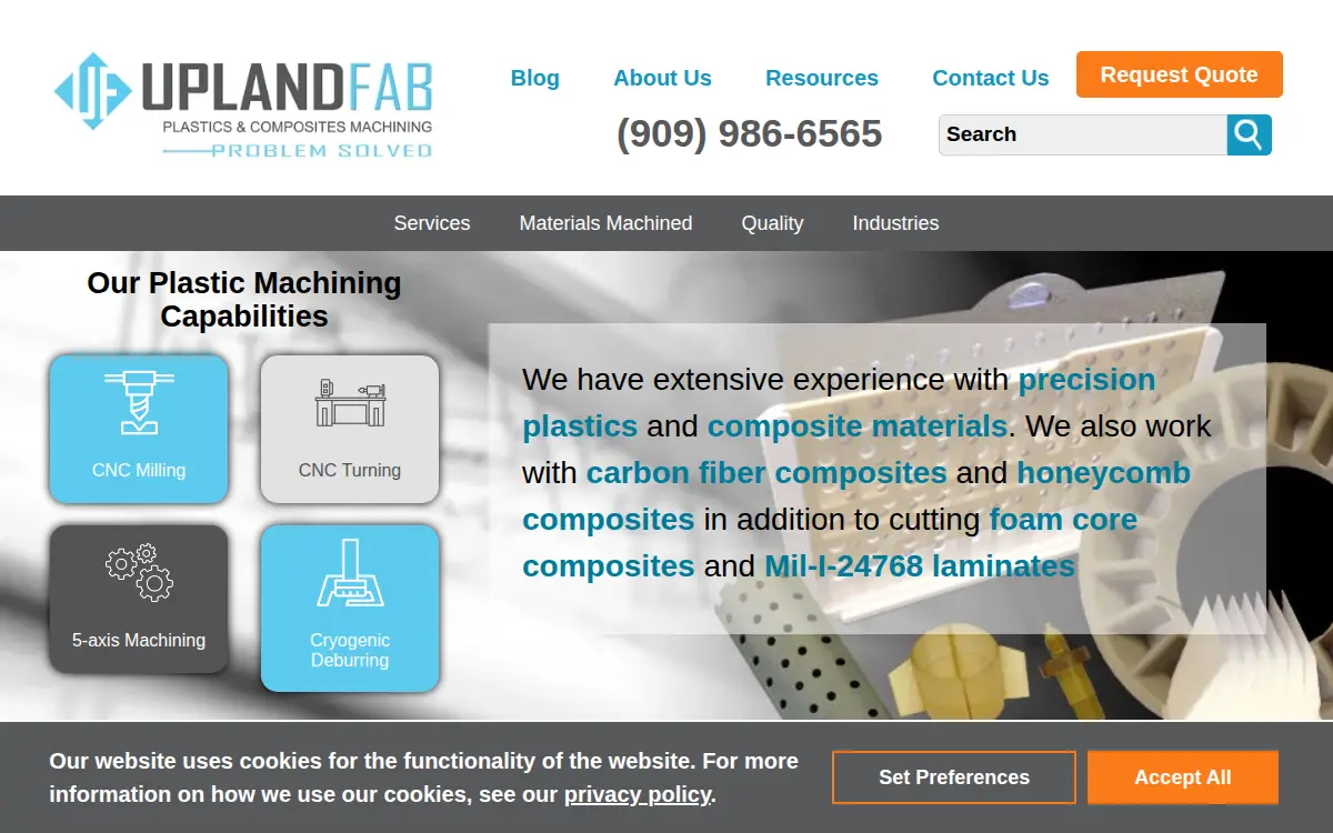 Homepage of Upland Fab, INC.