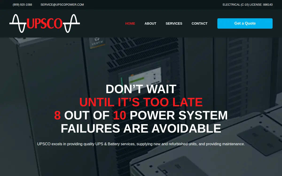 Homepage of Upsco Powersafe Systems INC