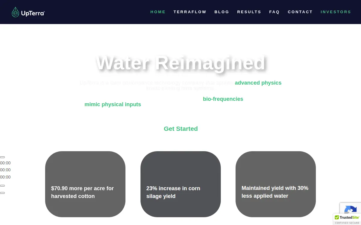 Homepage of Upterra Corporation
