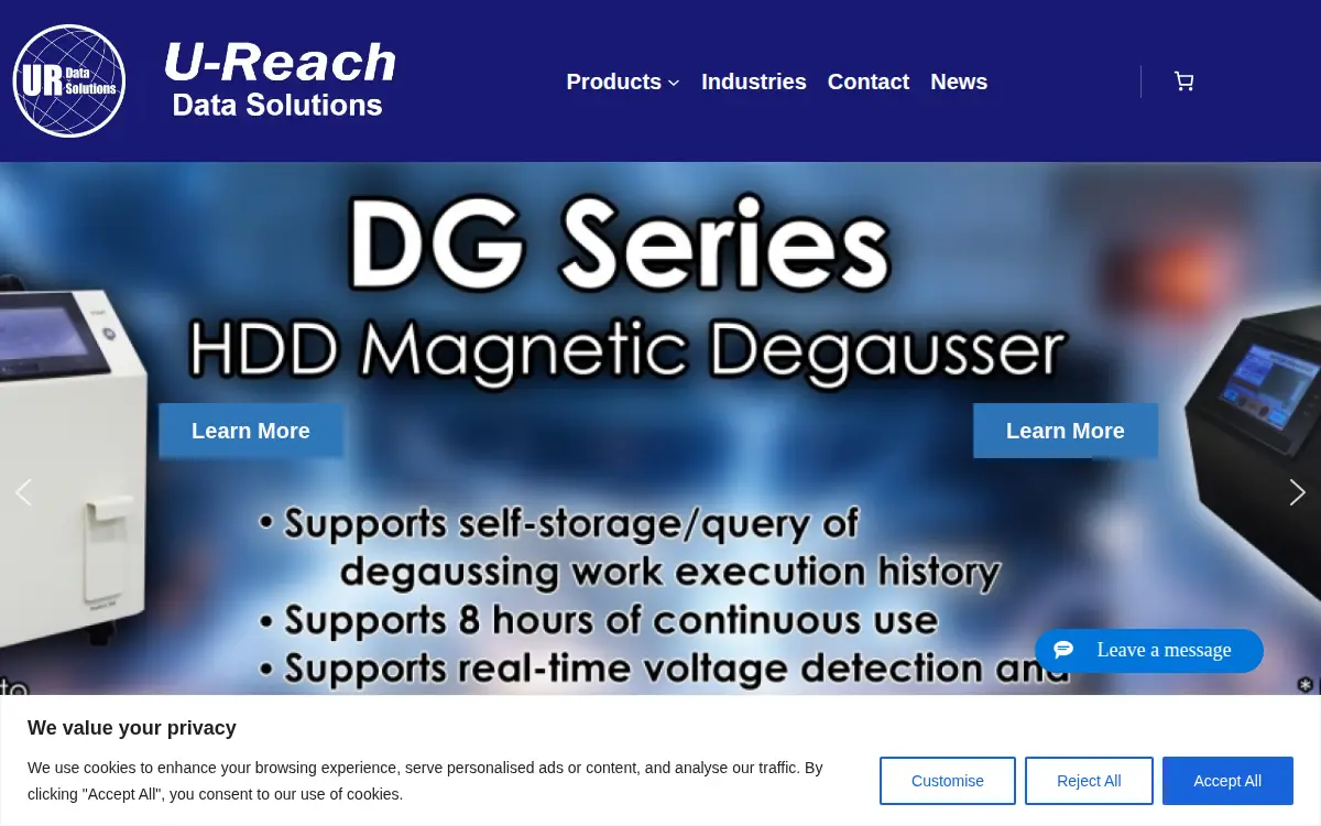 Homepage of U-reach Data Solutions INC