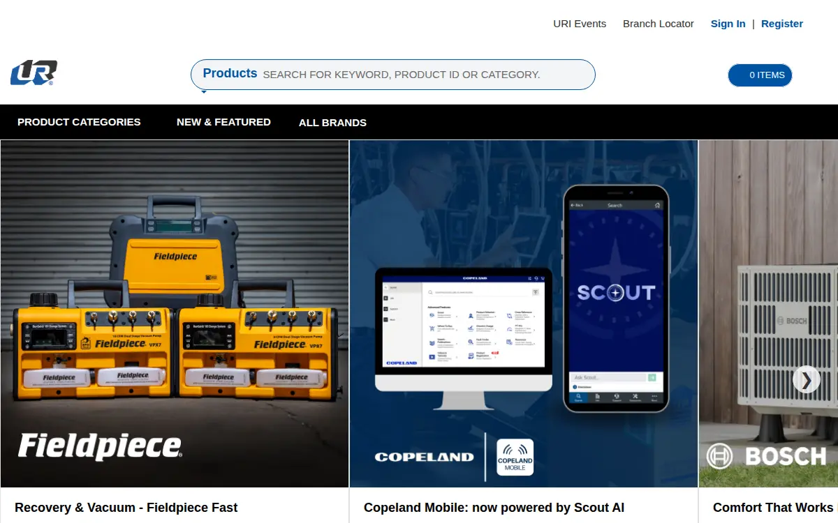Homepage of United Refrigeration INC