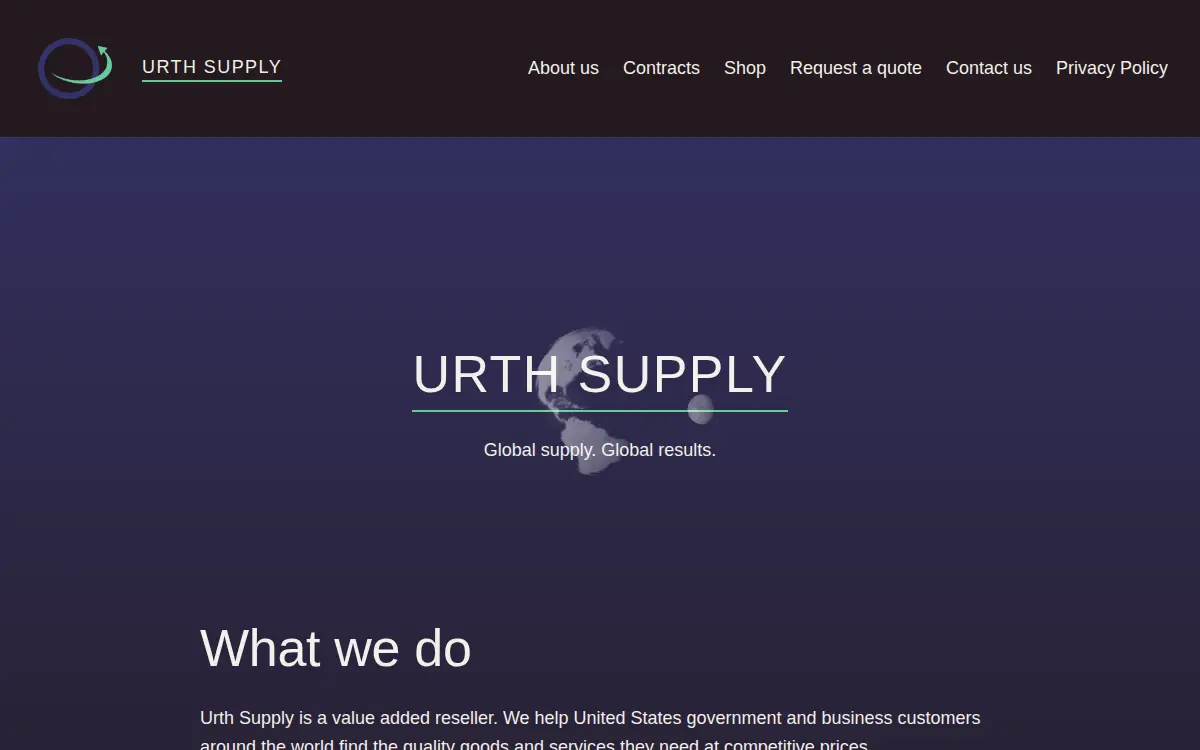 Homepage of Urth Supply INC