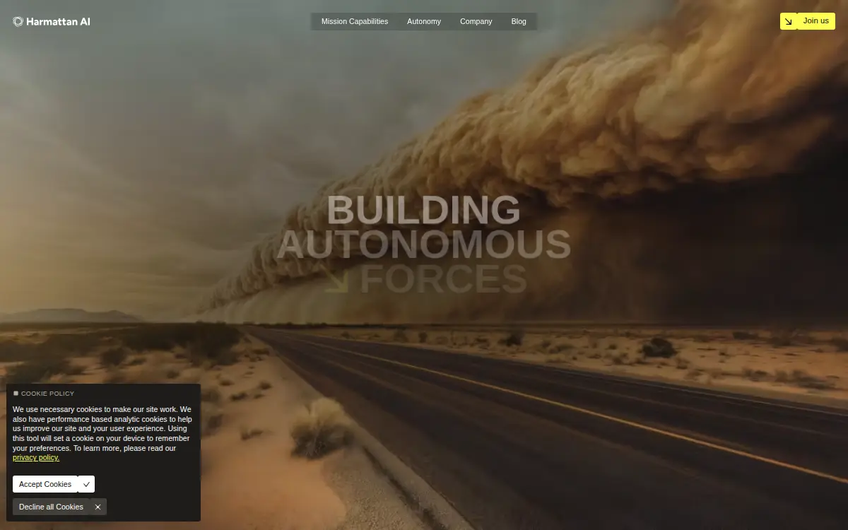 Homepage of Harmattan Industries INC.