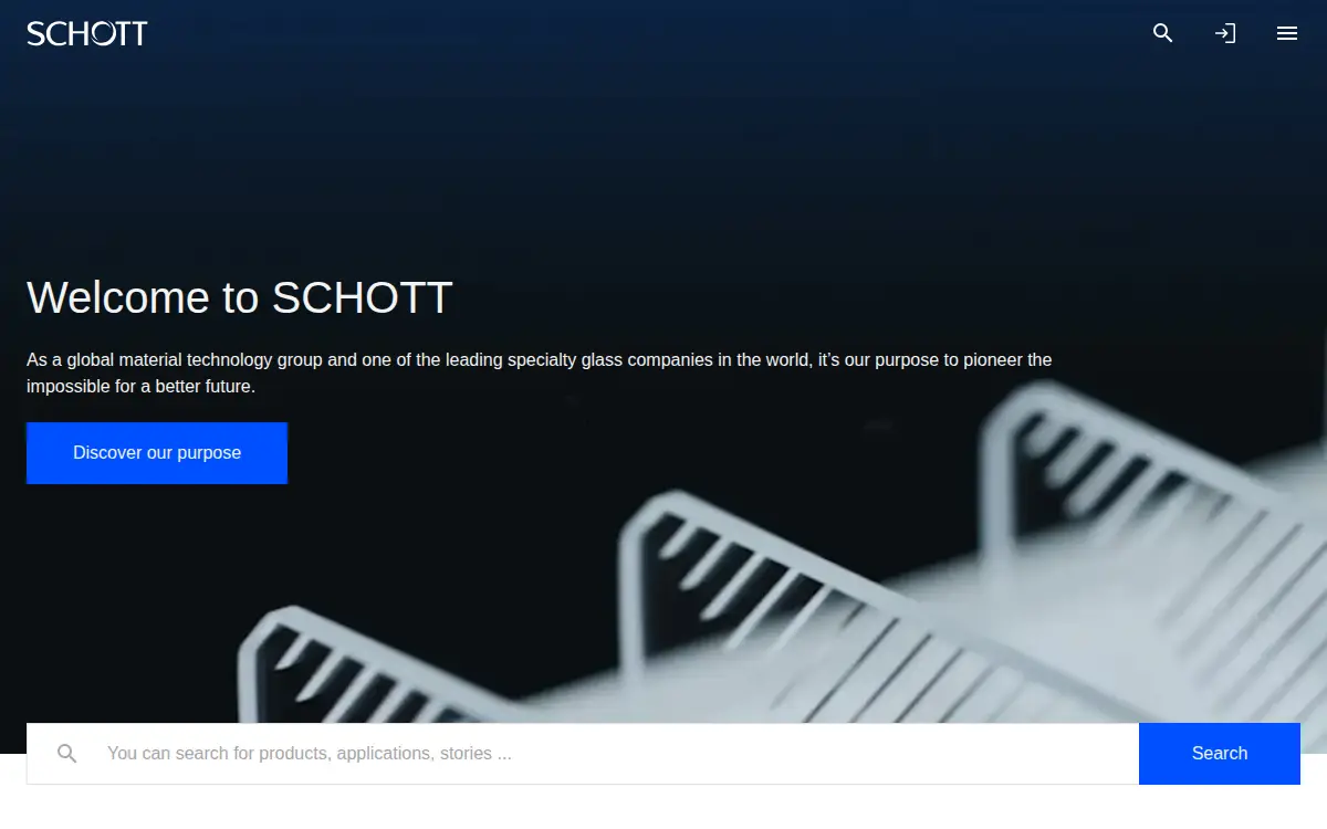 Homepage of Schott North America, INC.