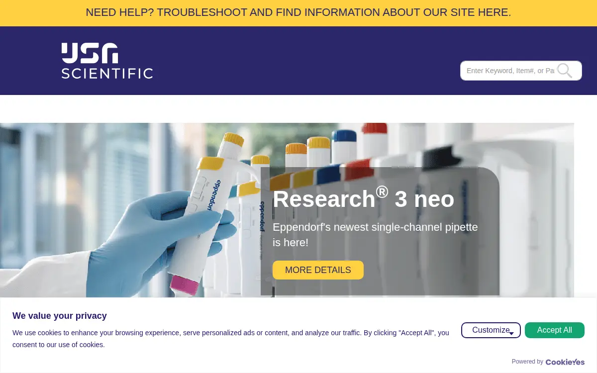 Homepage of USA Scientific, INC.