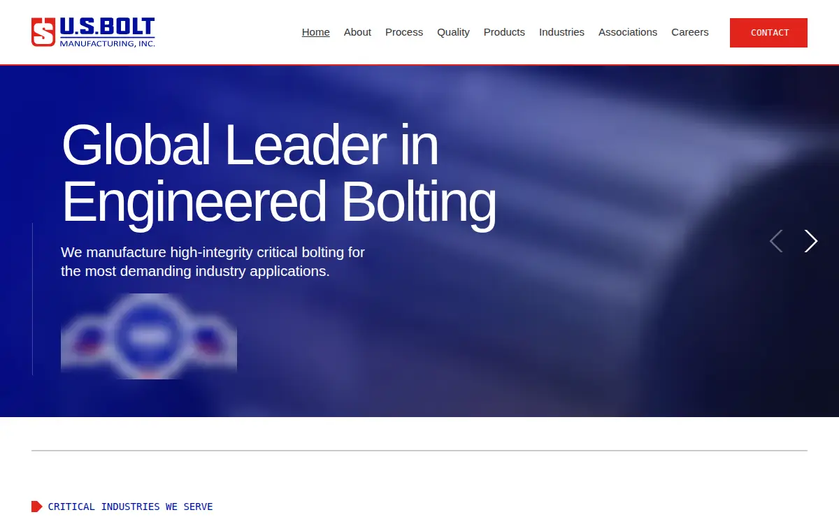 Homepage of US Bolt Manufacturing INC