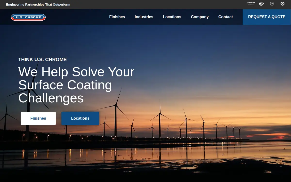 Homepage of U.s. Chrome Corporation of Ohio