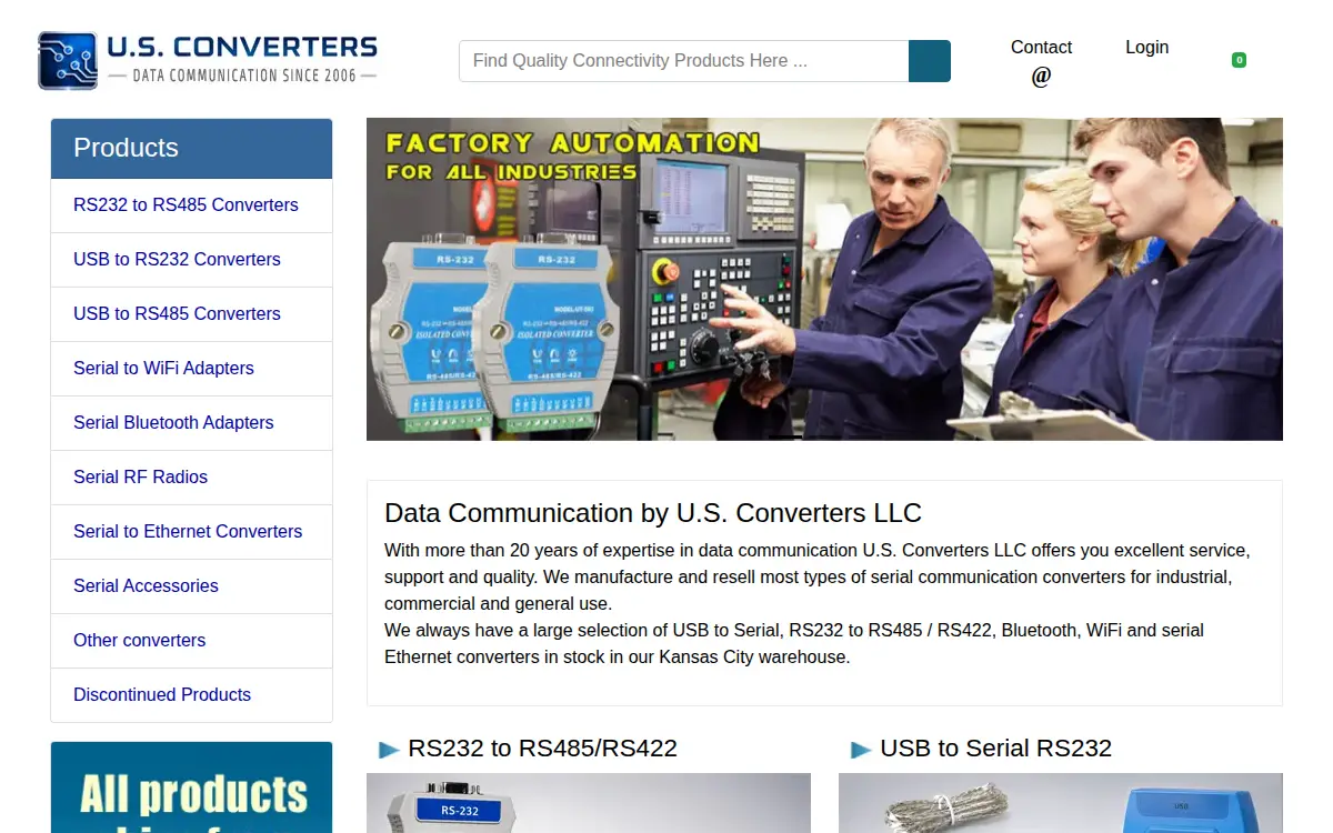 Homepage of U.s. Converters LLC