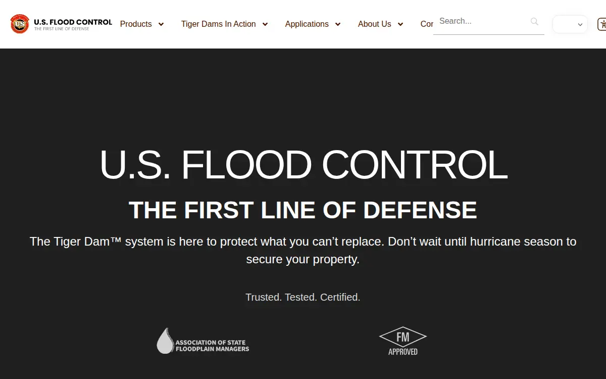 Homepage of US Flood Control CORP