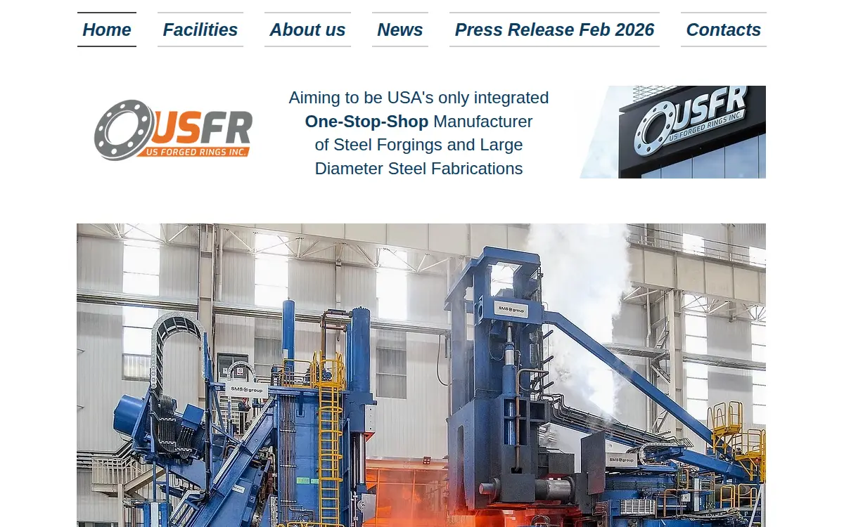 Homepage of US Forged Rings INC.