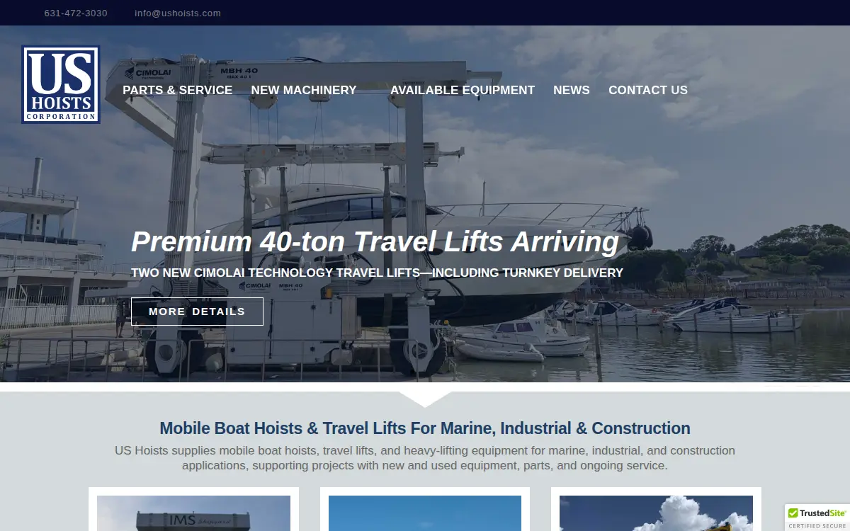 Homepage of U.s. Hoists CORP