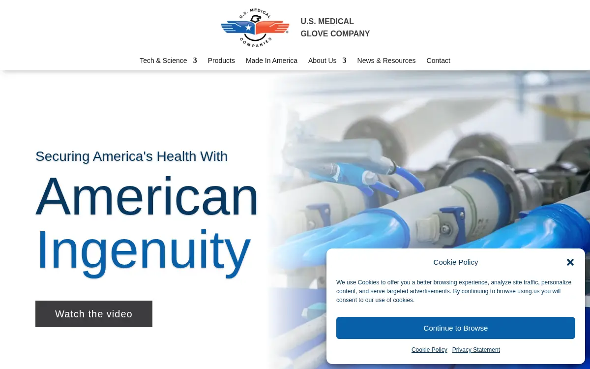 Homepage of US Medical Glove Company L.l.c.