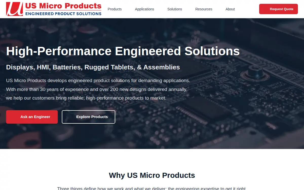 Homepage of U.s. Micro Products, INC.