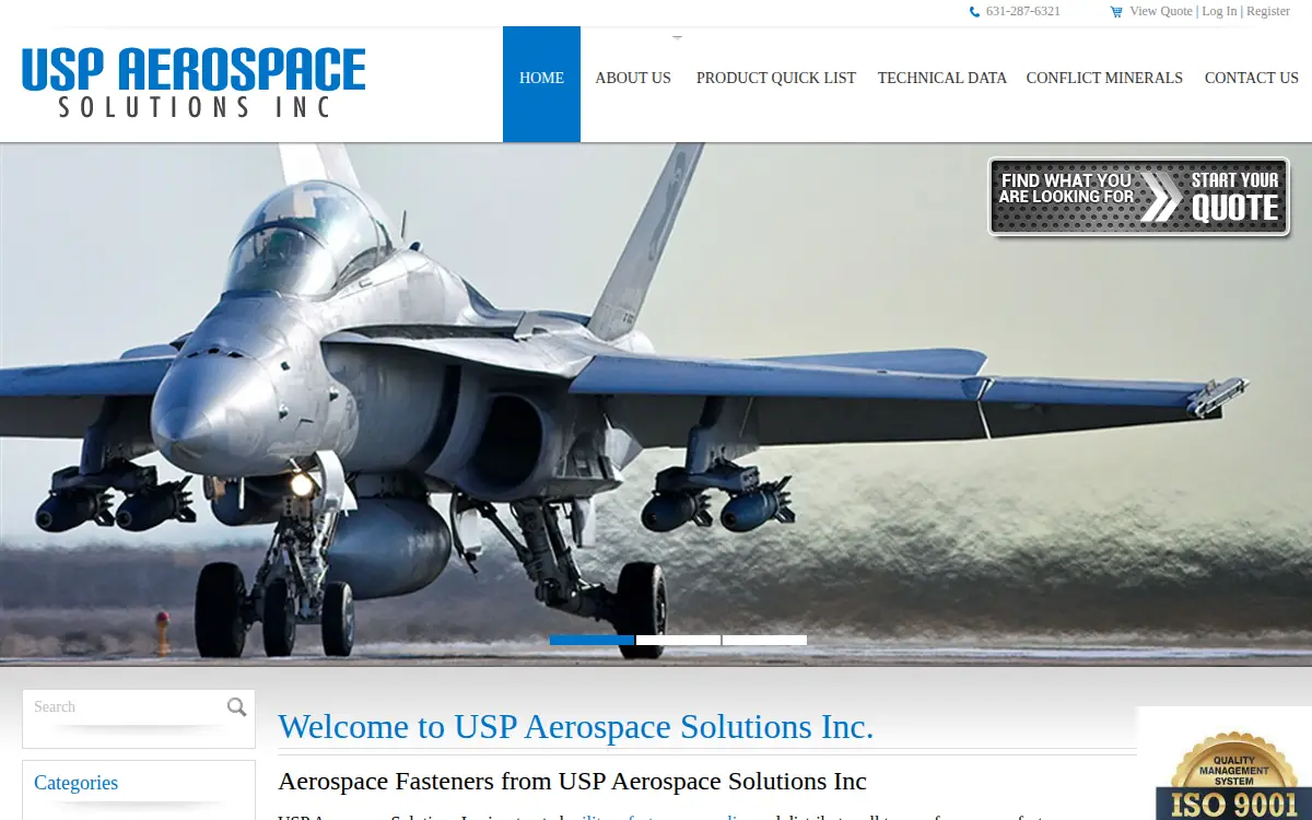 Homepage of Usp Aerospace Solutions, INC.