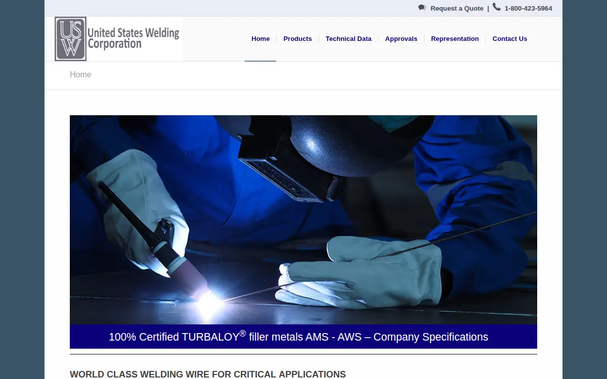 Homepage of United States Welding CORP