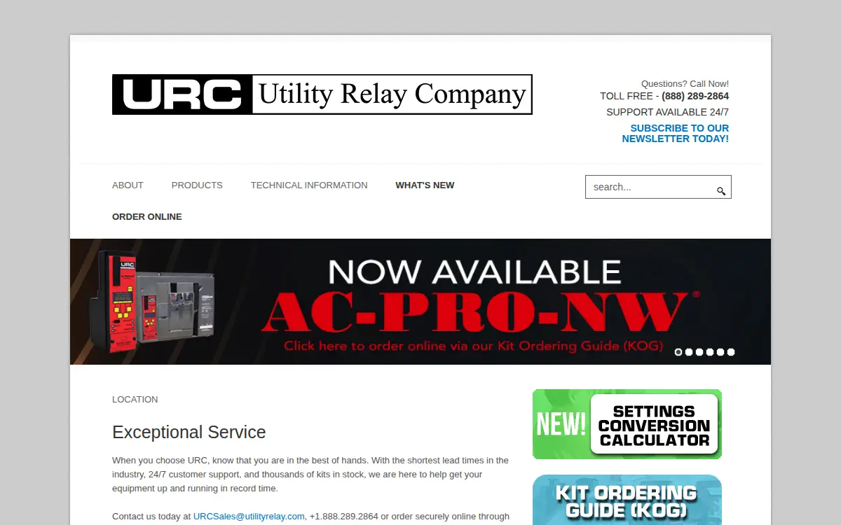 Homepage of Utility Relay CO. LTD.