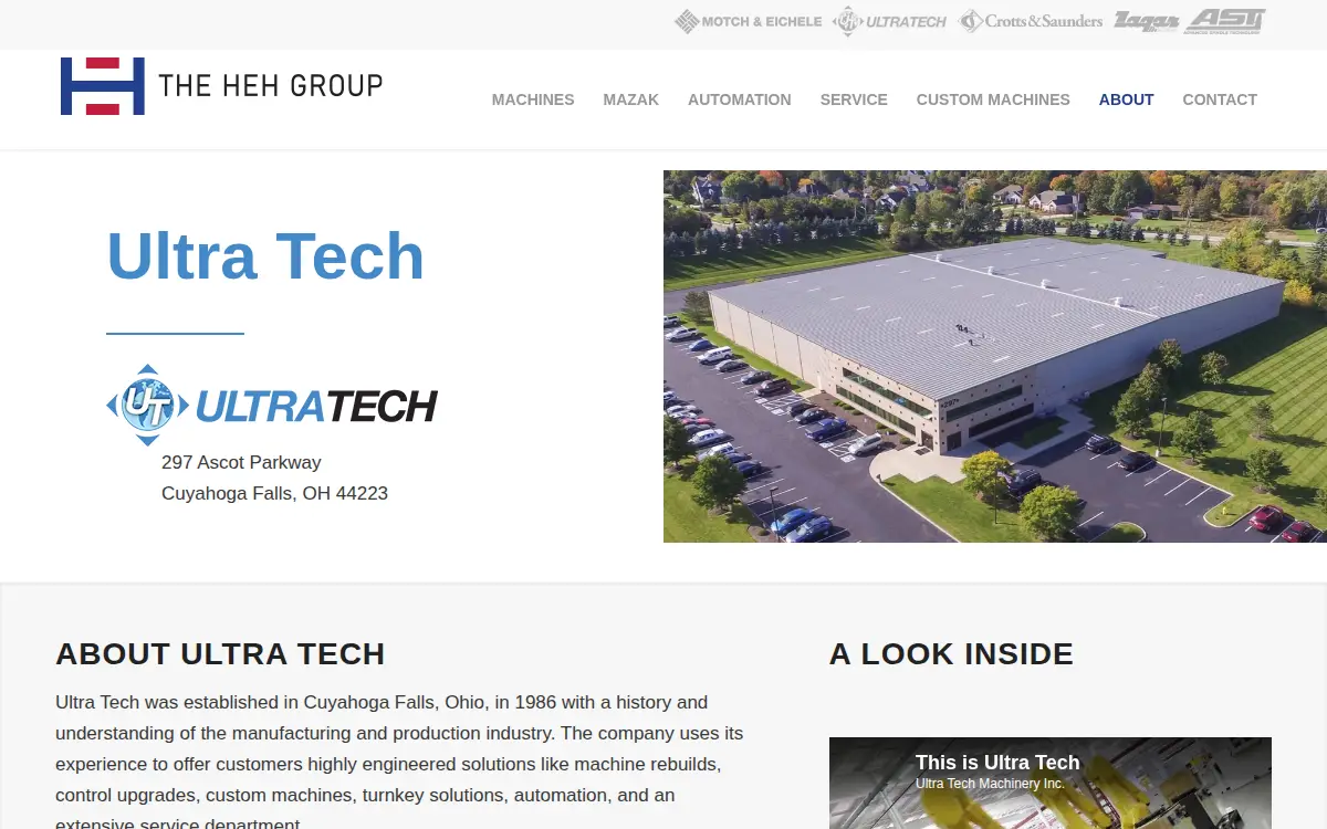 Homepage of Ultra Tech Machinery INC