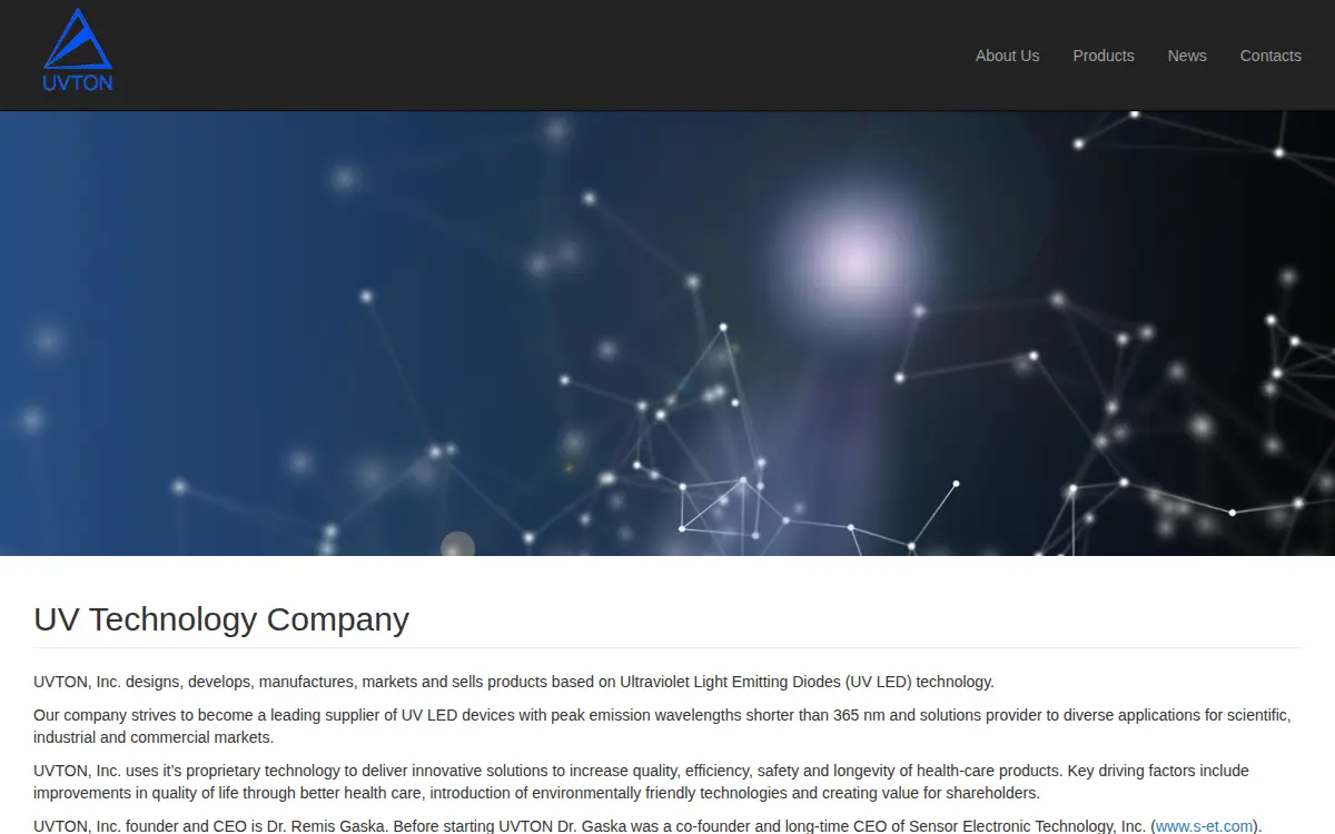 Homepage of Uvton INC
