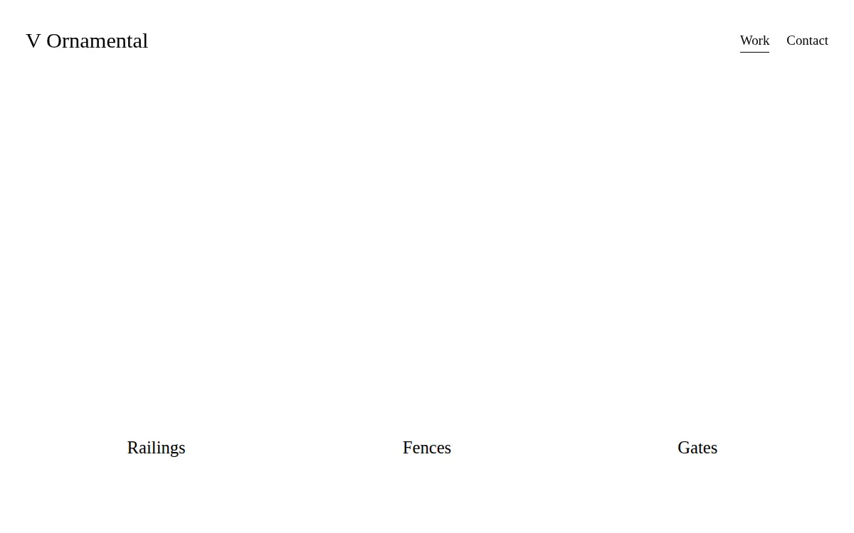 Homepage of V Ornamental, LLC