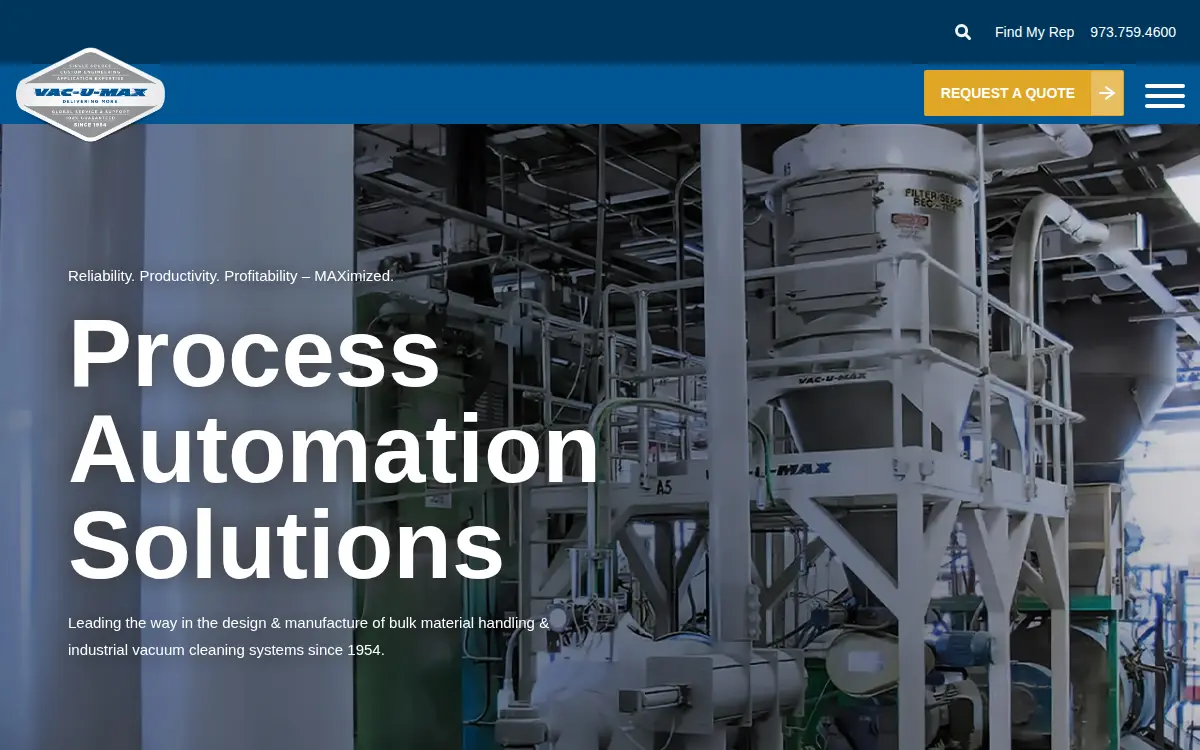 Homepage of Vac-u-max