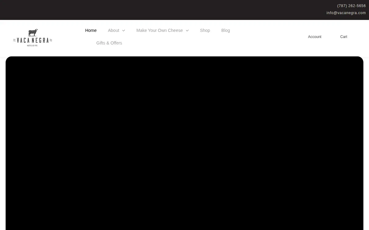 Homepage of Quesos Vaca Negra INC