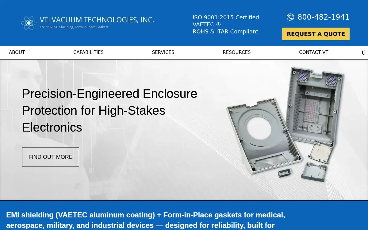 Homepage of Vti Vacuum Technologies, INC.