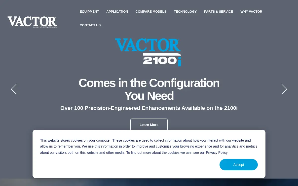 Homepage of Vactor Manufacturing, LLC