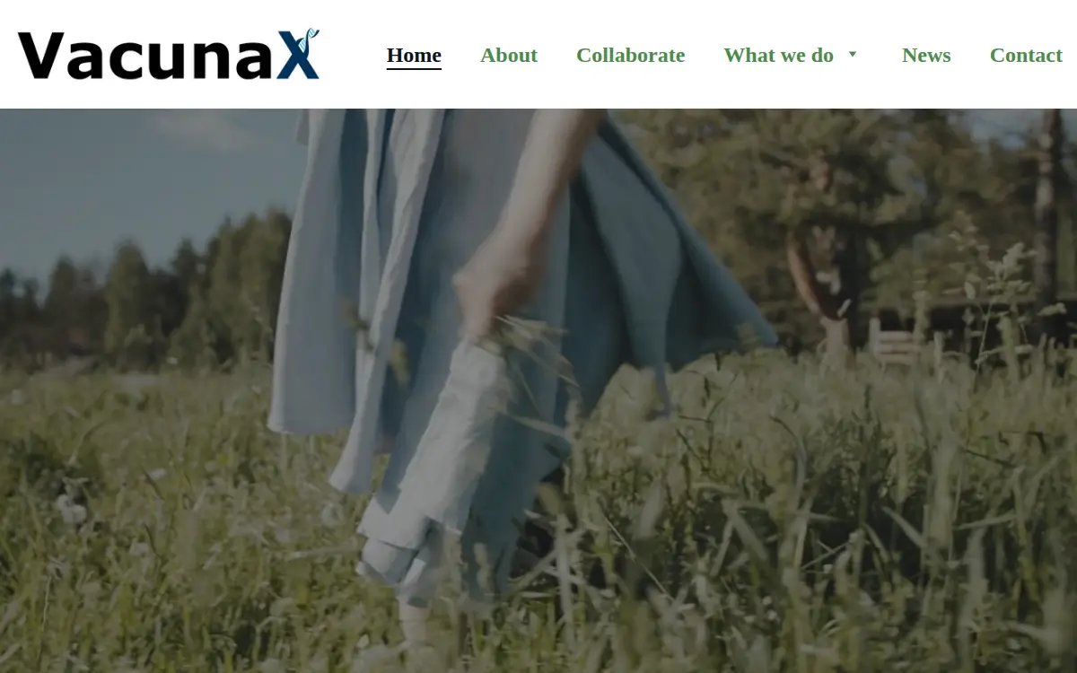 Homepage of Vacunax, INC.