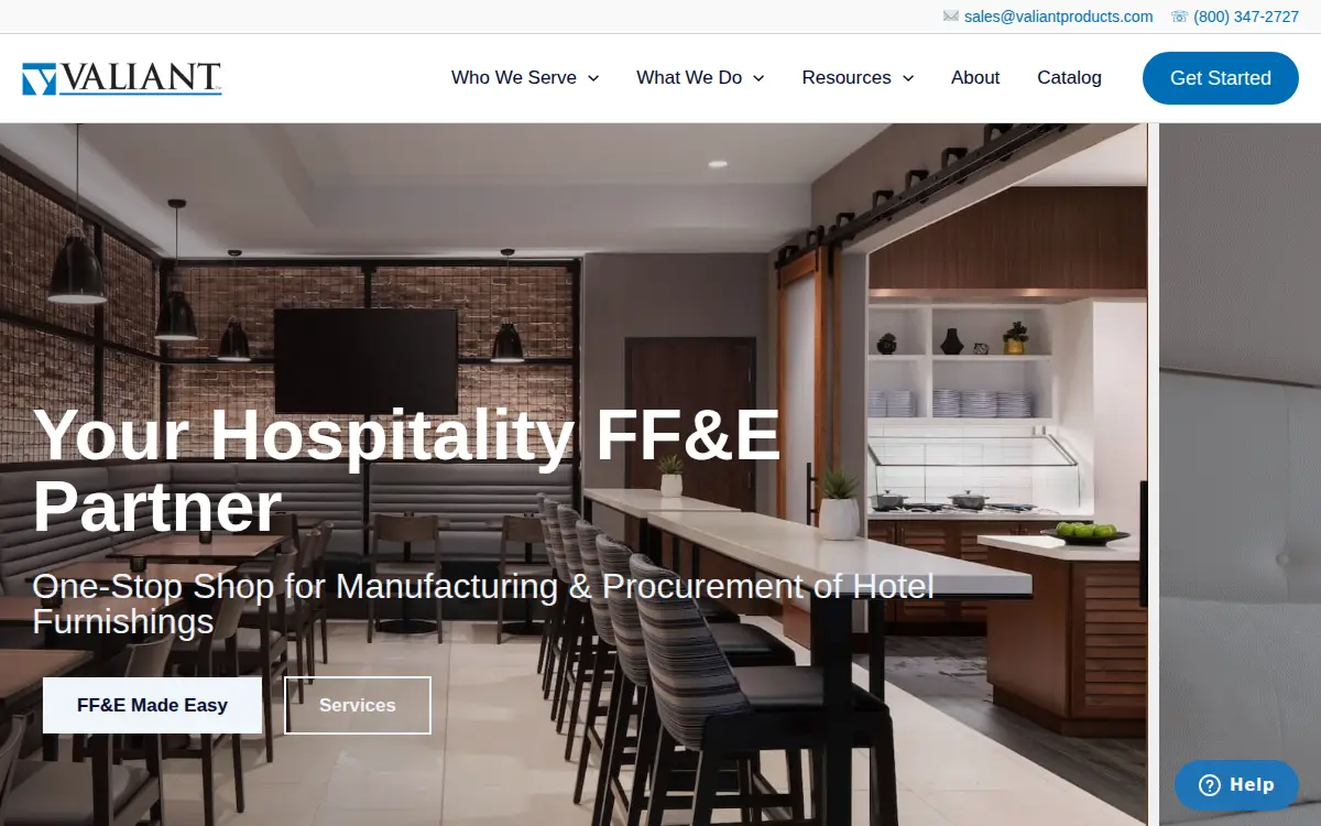 Homepage of Valiant Products Corporation