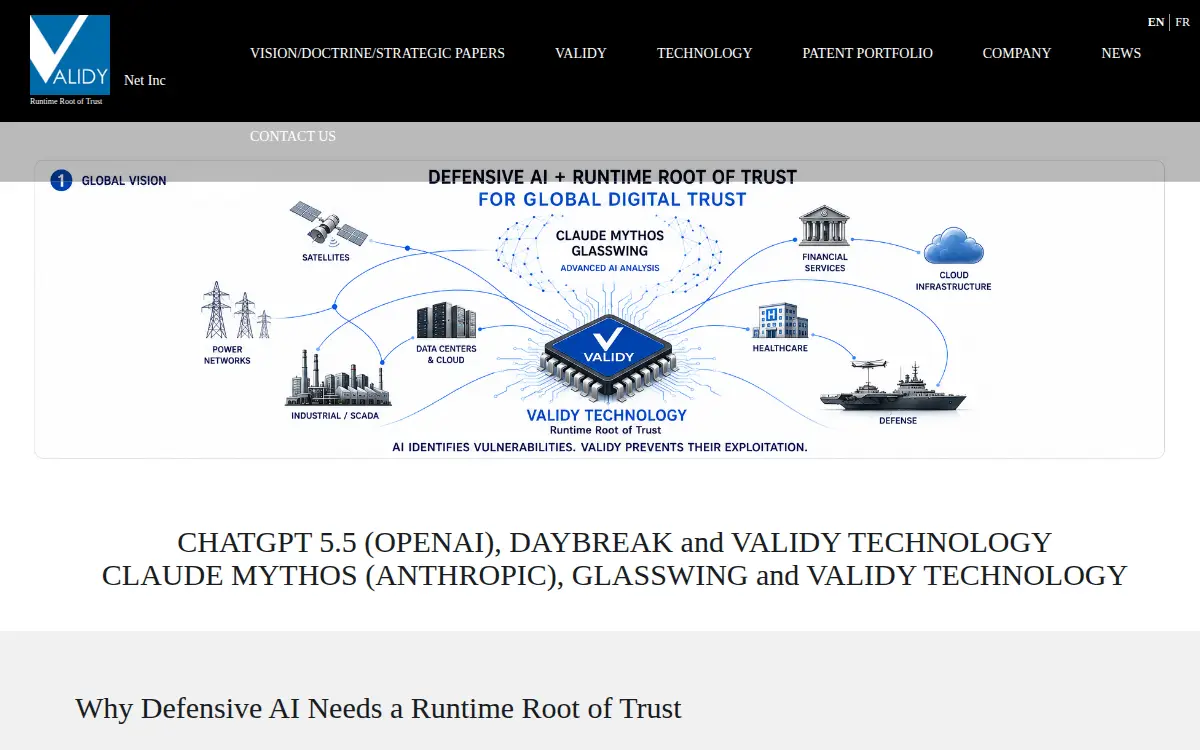 Homepage of Validy Net INC