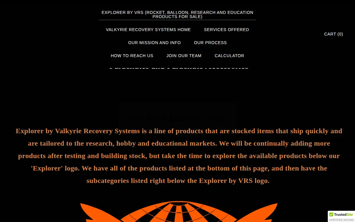 Homepage of Valkyrie Recovery Systems INC