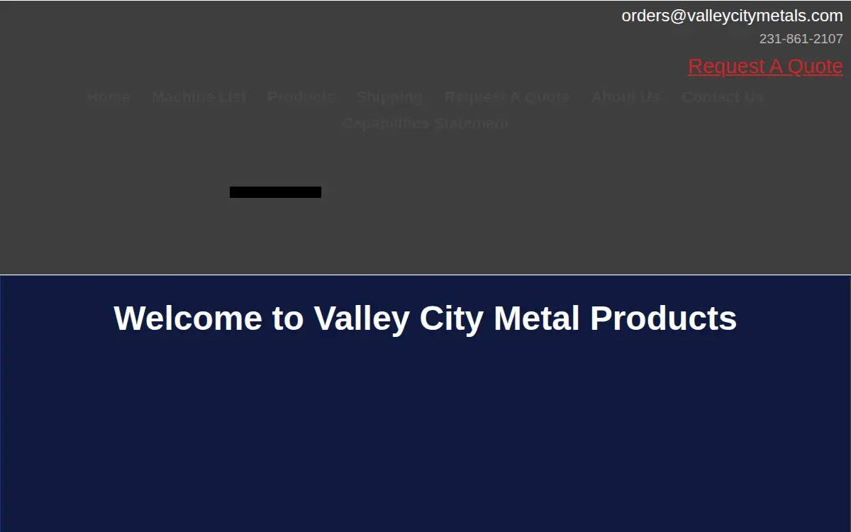 Homepage of Valley City Metal Products, LLC