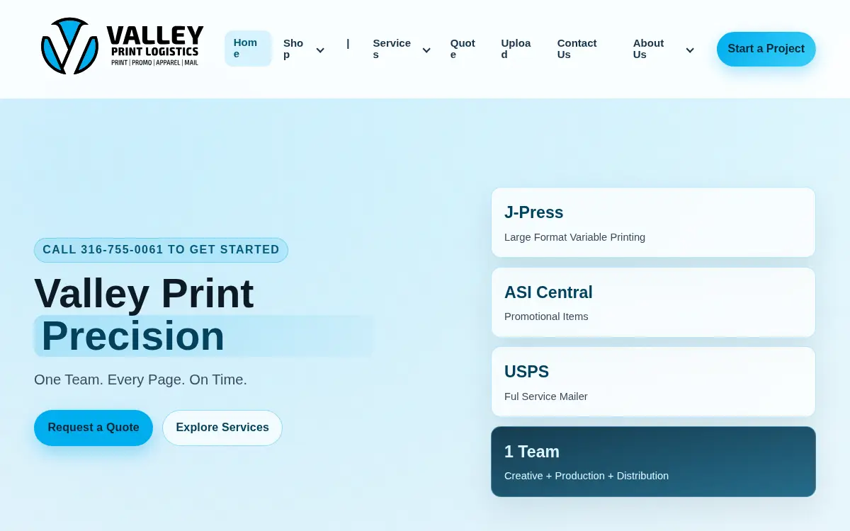Homepage of Valley Offset Printing, INC