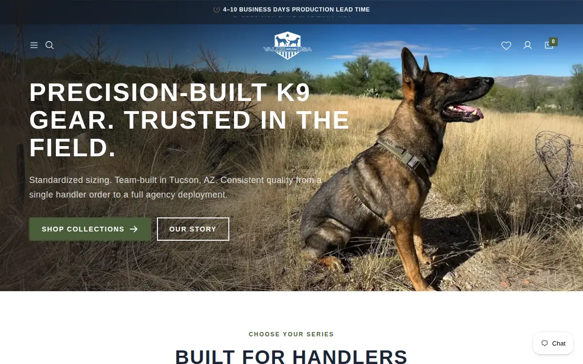 Homepage of Valorwearusa LLC
