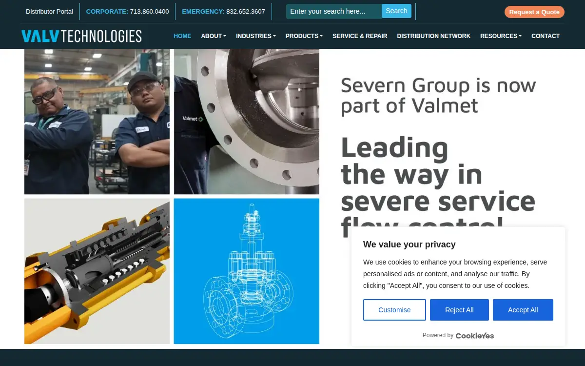 Homepage of Valvtechnologies LLC