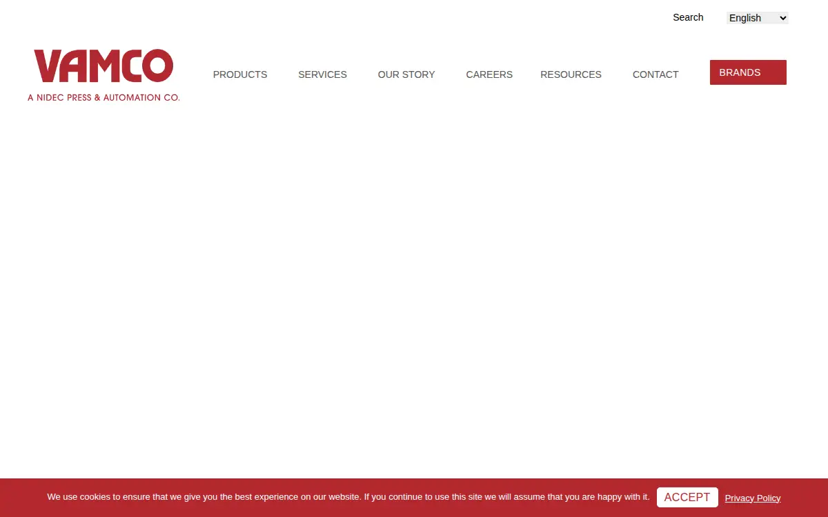 Homepage of Nidec Vamco CORP