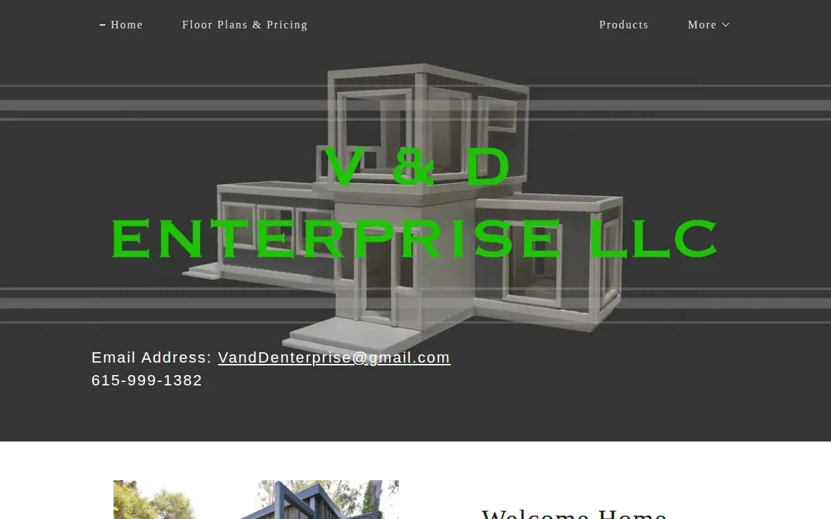 Homepage of V & D Enterprise LLC