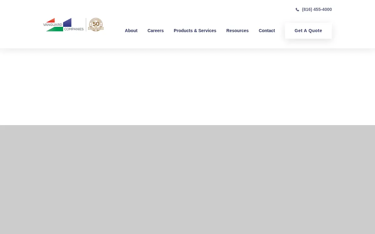 Homepage of Vanguard Packaging, LLC