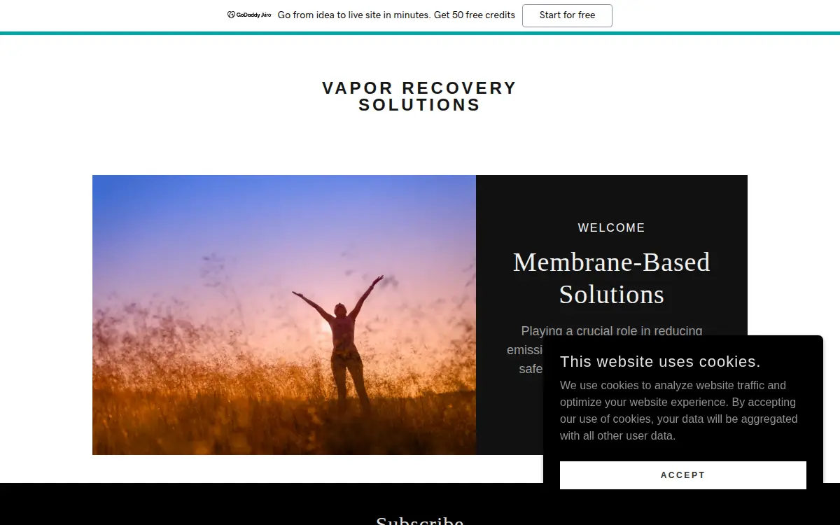 Homepage of Vapor Recovery Solutions, INC.