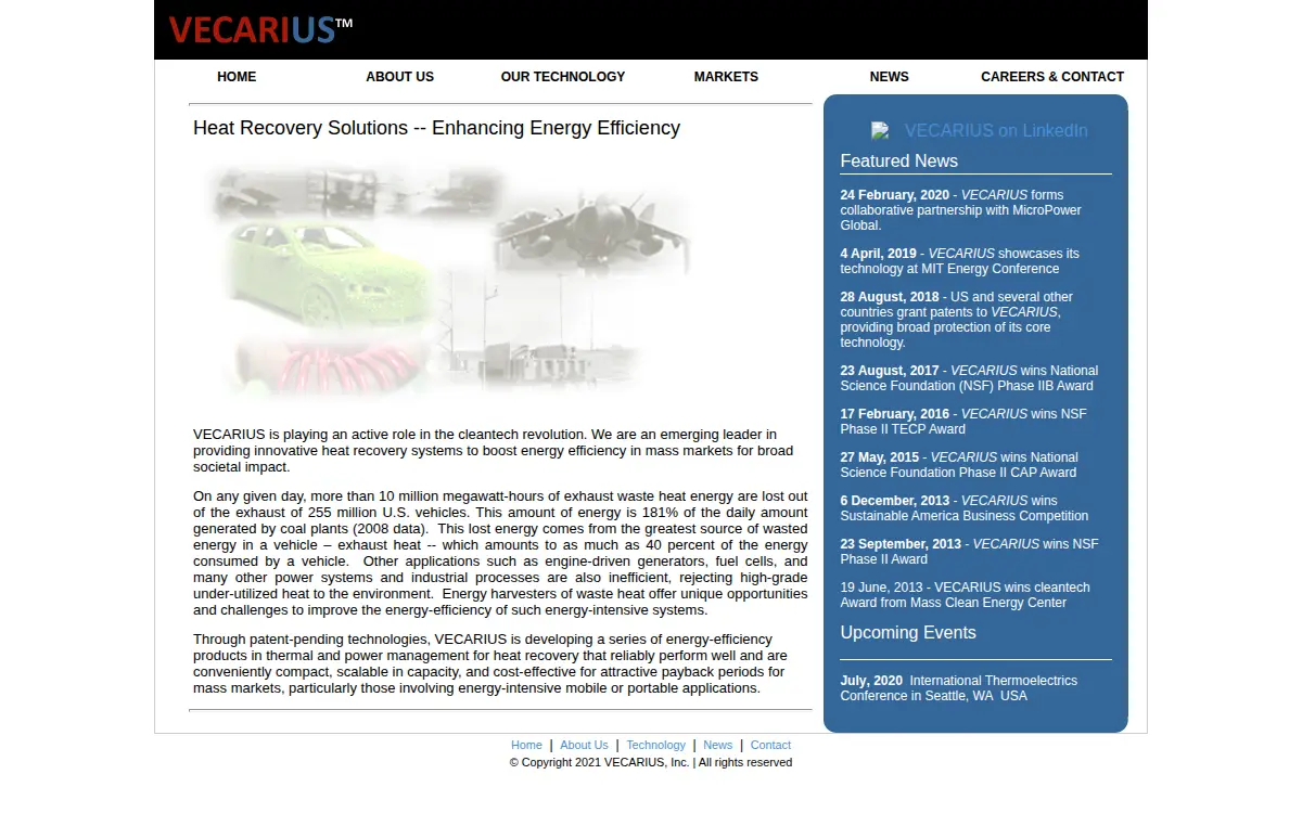 Homepage of Vecarius INC
