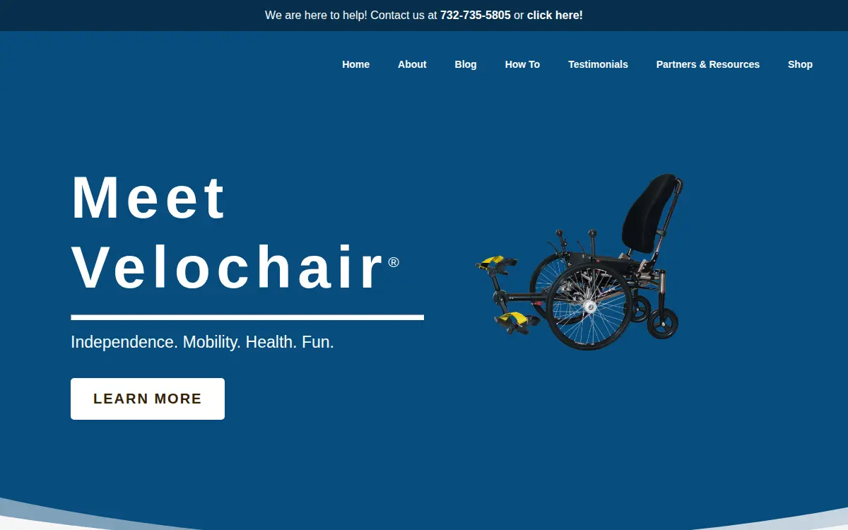 Homepage of Velochair Company LLC