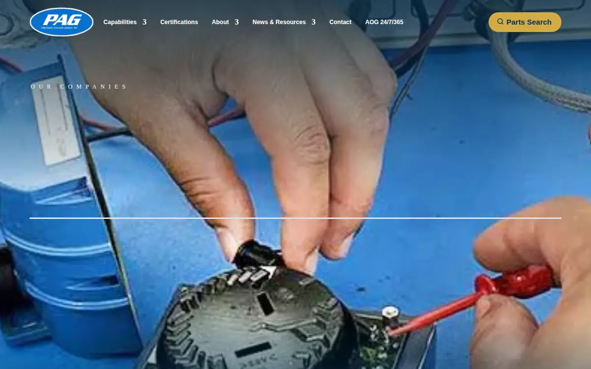 Homepage of Velocity Aerospace - Burbank, INC.