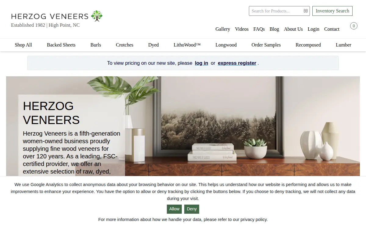 Homepage of Veneeronline LLC