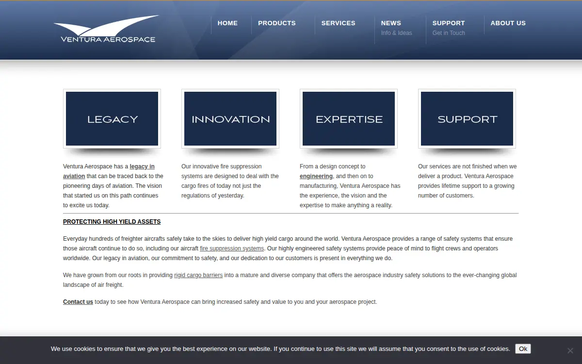 Homepage of Ventura Aerospace, INC.