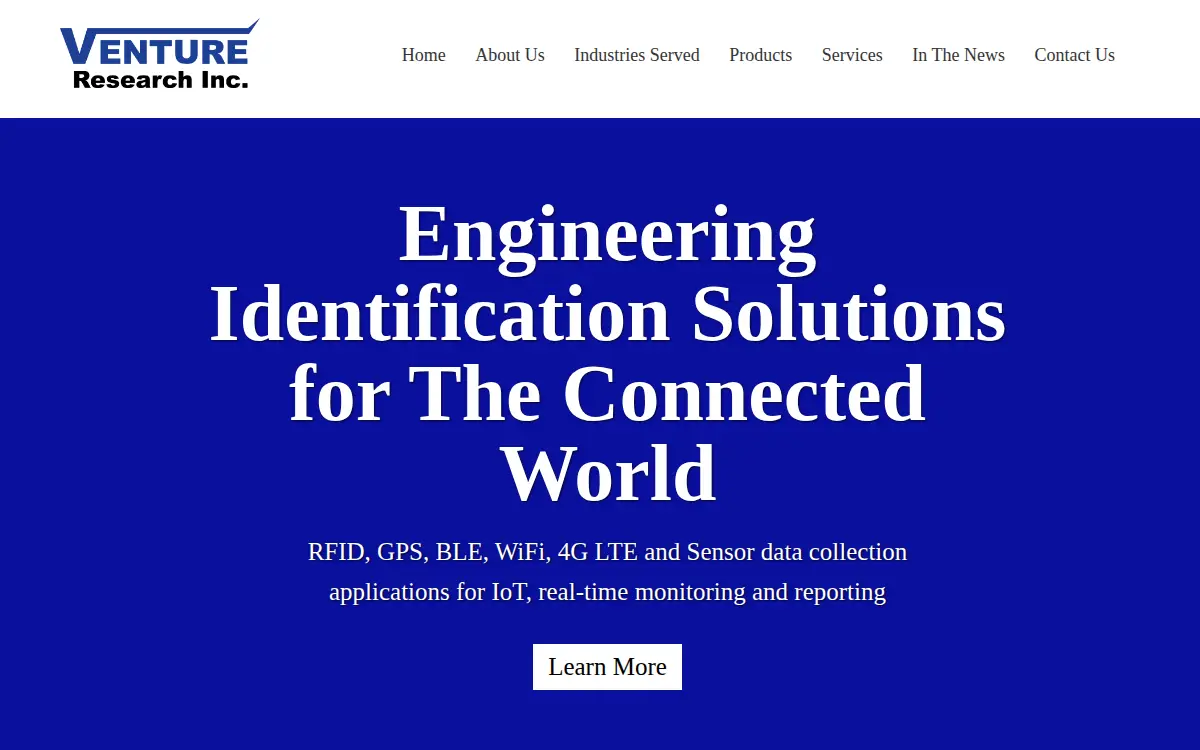 Homepage of Venture Research, INC.