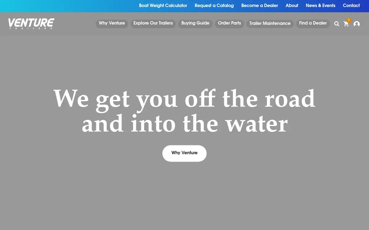 Homepage of Venture Trailers INC